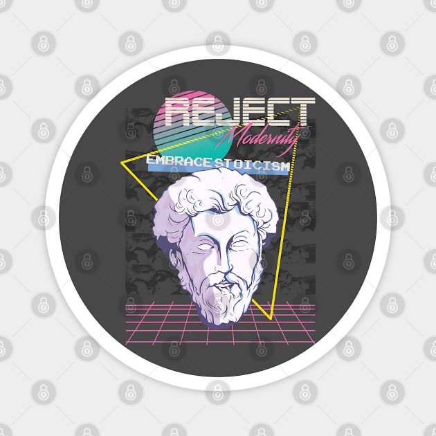 Stoicism Vaporwave Art Philosophy Marcus Aurelius Magnet by USProudness